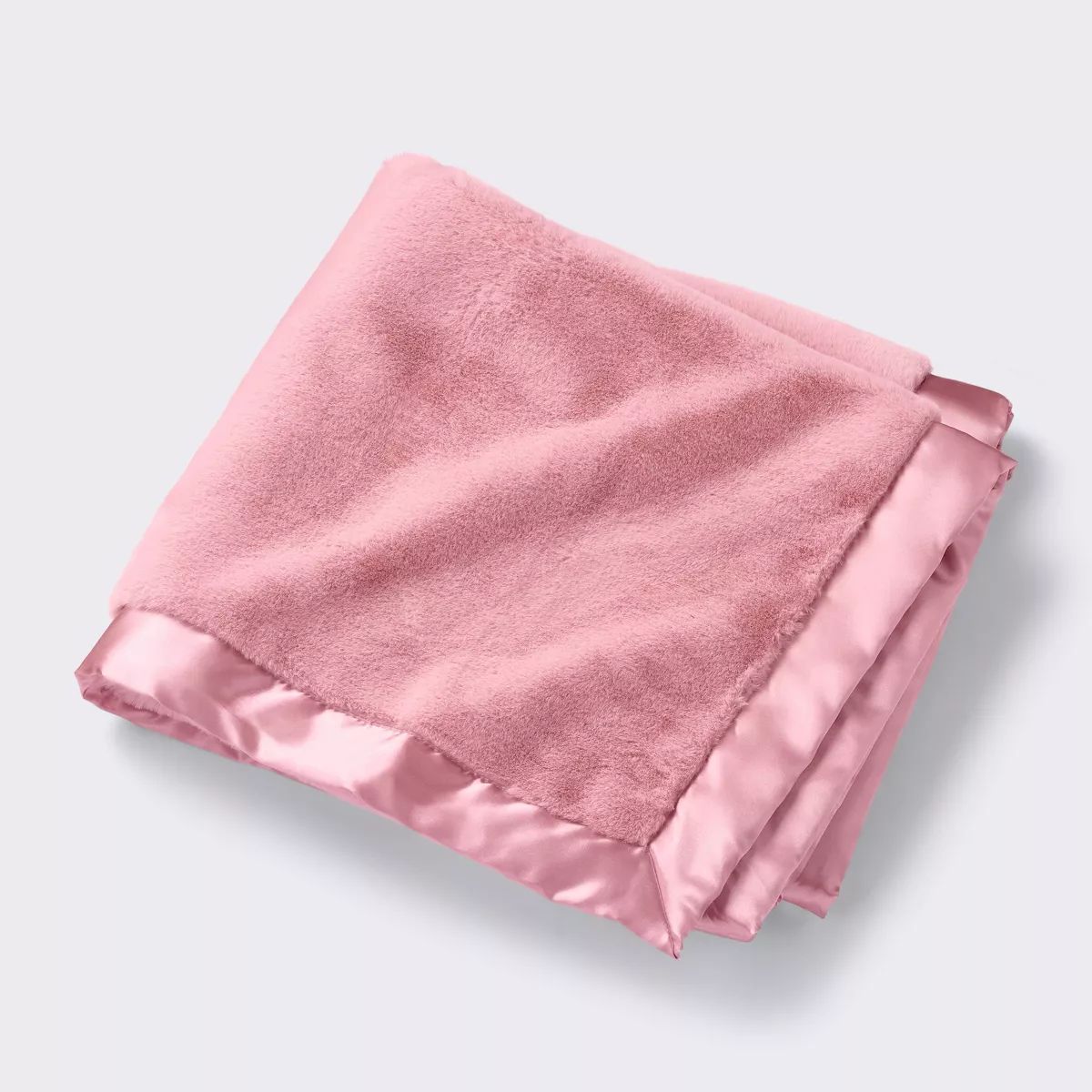 Solid Satin Edge Plush Blanket - Mauve - Cloud Island™ | Target