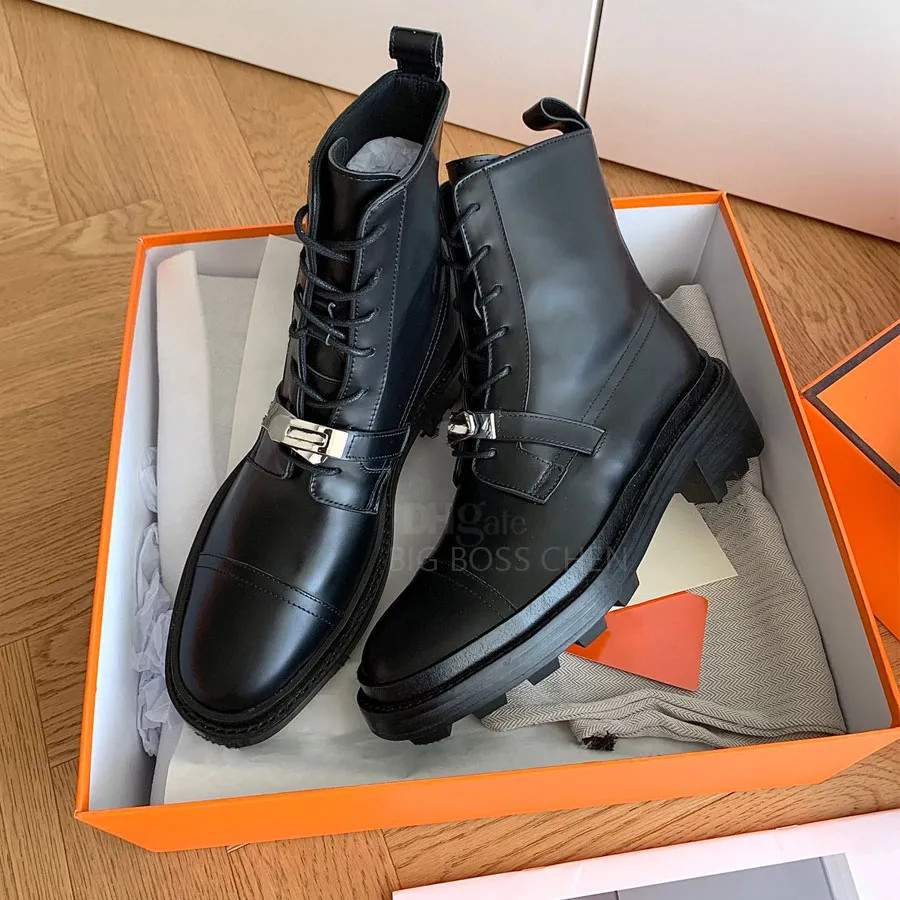 Designer Genuine Leather Knight Combat Boots With Silver Buckle And Chunky Block Heel   Trendy An... | DHGate