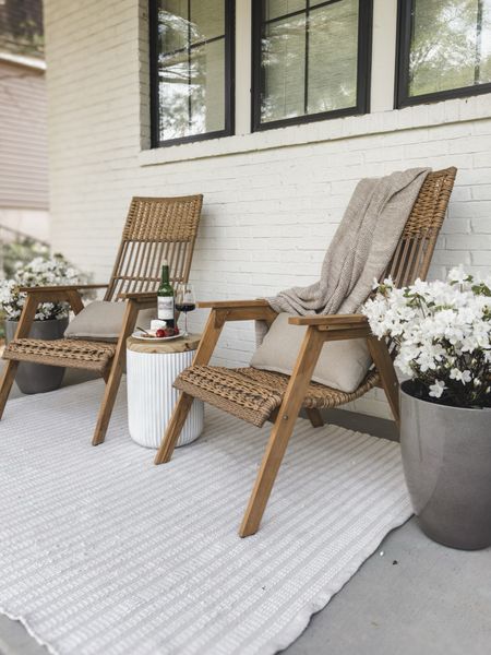 Spring front patio refresh featuring these stunning wicker chairs! I have already received a ton of compliments on these chairs plus they have been quite cozy 

Home finds, spring refresh, patio refresh, outdoor chair, planter, Wayfair, throw pillow, accent table, neutral area rug, Target style, throw blanket, light and bright, neutral home, bright and airy, summer style, shop the look!

#LTKSeasonal #LTKhome #LTKstyletip
