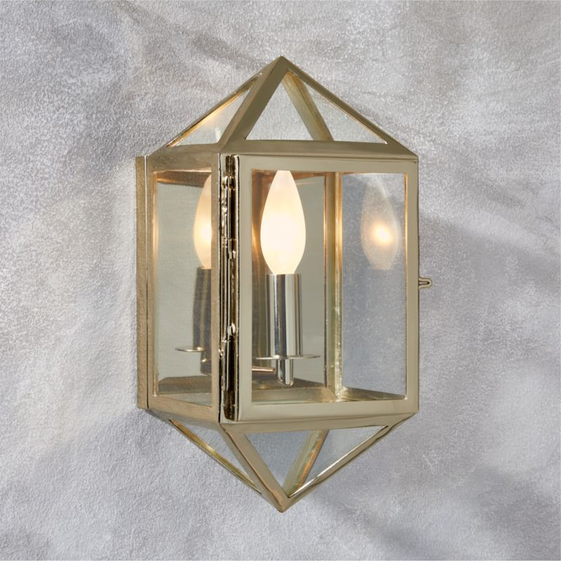 Denver Modern Indoor/Outdoor Polished Brass Wall Sconce | CB2 | CB2