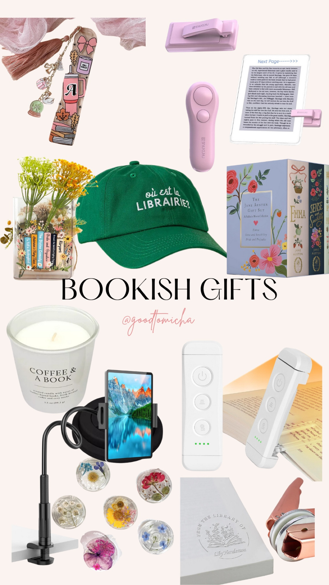 Gift ideas for book lovers, bookworms, readers, library, kindle accessories 

#LTKGiftGuide #LTKHoliday #LTKFindsUnder100