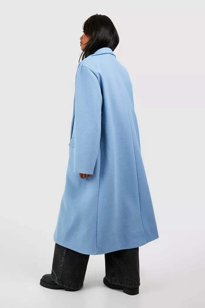 Shoulder Pad Wool Look Coat | boohoo (US & Canada)