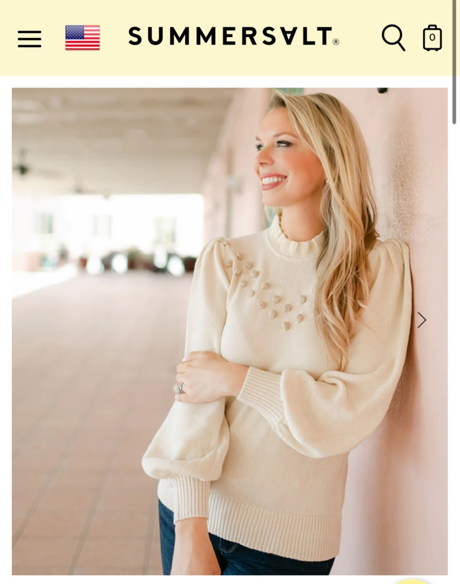 The year around sweater from Summersalt is such a fun statement piece and can be worn all year long! #summersalt #pompoms #pinksweater #blacksweater #creamsweater

#LTKstyletip #LTKSeasonal #LTKsalealert