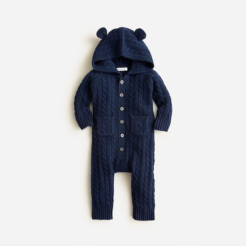 Limited-edition baby cashmere cable-knit bear one-piece | J.Crew US