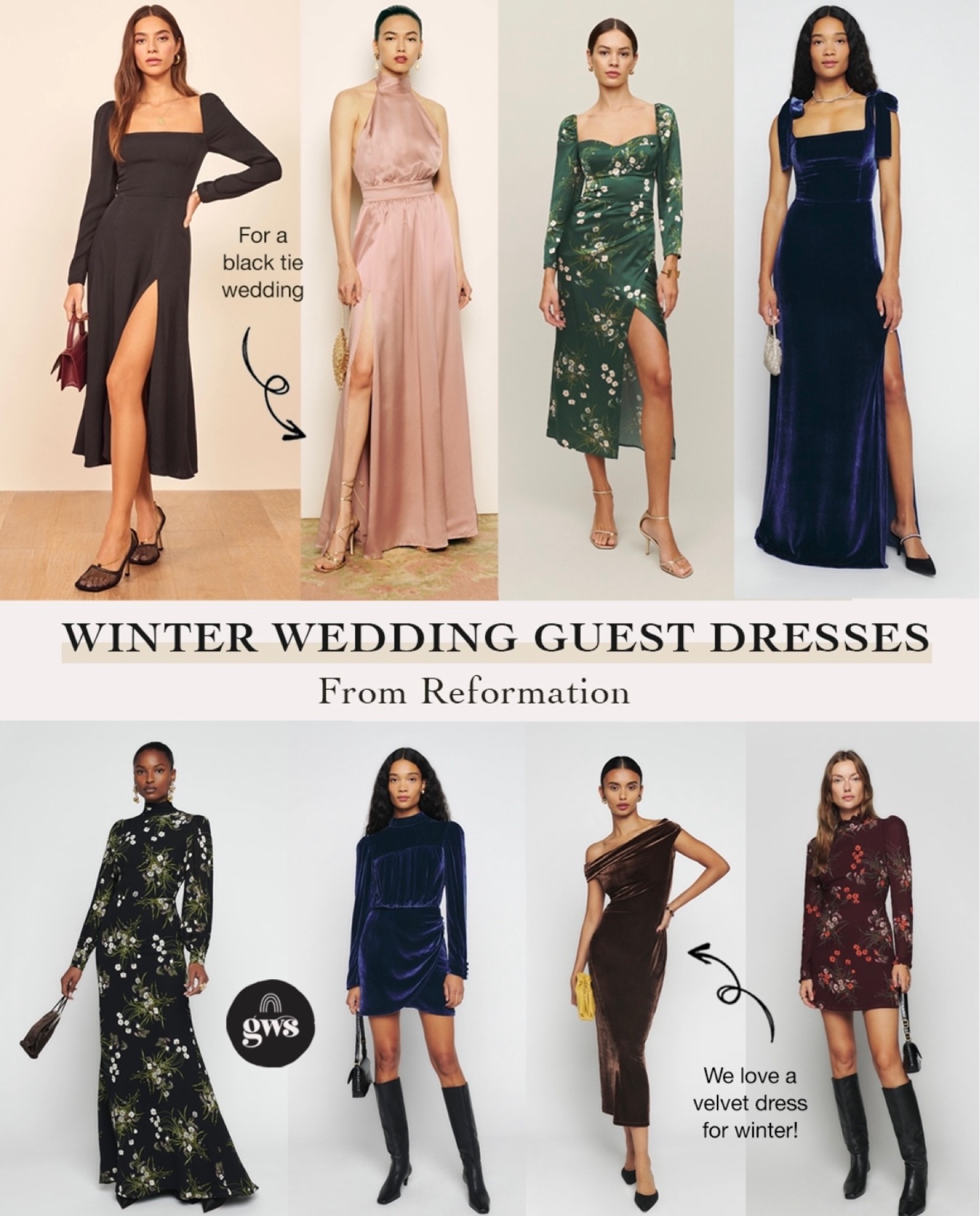 Winter wedding guest dresses from Reformation 

#LTKwedding #LTKstyletip