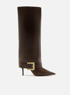 Kenny Mid Stiletto Leather Boot | Arezzo US