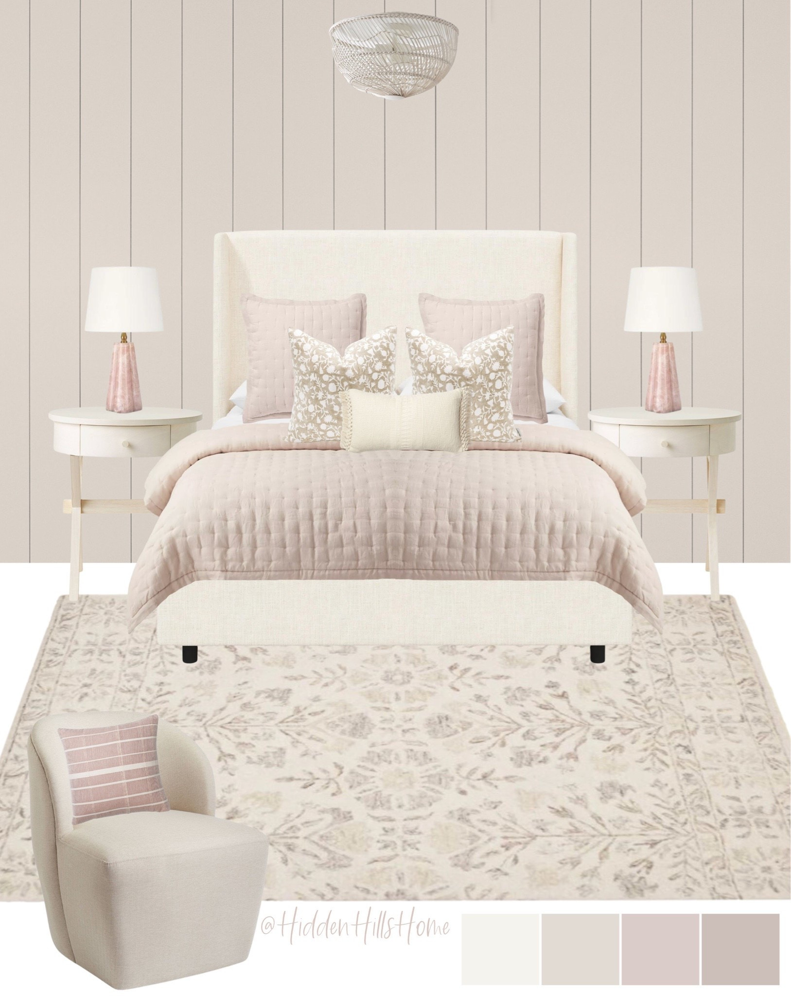 Girls bedroom decor, girls room decor mood board, blush pink girls bedroom decor ideas, girls room Inspo, home design #girlsroom
Wall color is SW Modest White

#LTKHome #LTKSaleAlert #LTKKids