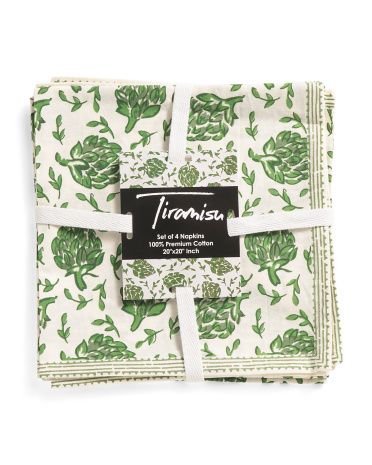 Set Of 4 Cotton Printed Napkins | TJ Maxx