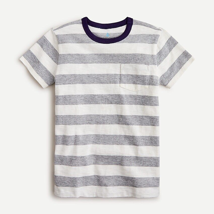 Kids' pocket T-shirt in thick stripe | J.Crew US