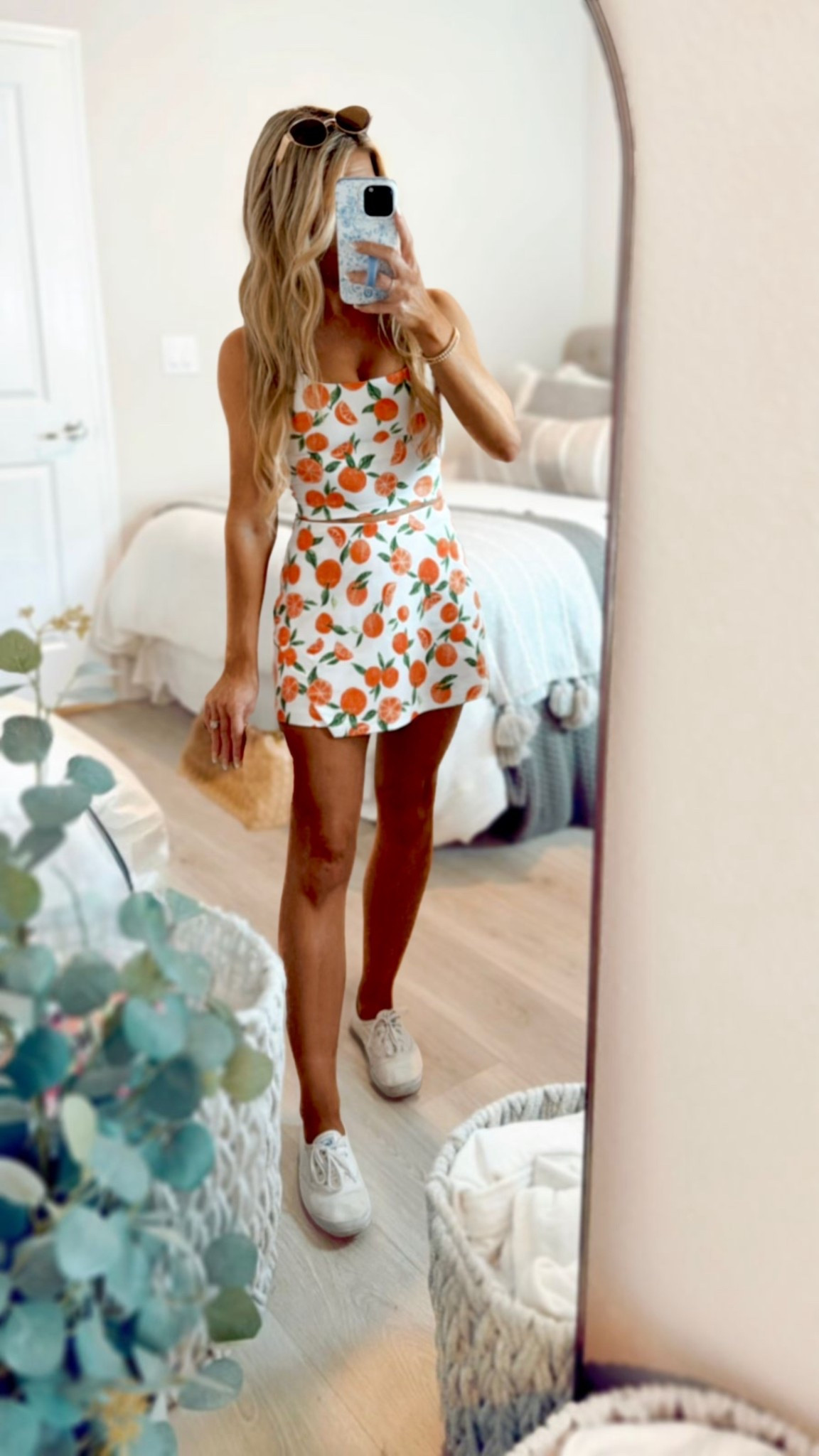 Summer Activewear Outfit on SALE! This orange print sports tank top + matching highrise mini skort from Abercrombie is on SALE! 

This new summer athleisurewear outfit makes the perfect casual summer outfit, easy everyday outfit, travel outfit, work out outfit, pickleball outfit, tennis outfit, hot girl walk outfit. 

I’m wearing an XS in the sports tank top and matching highwaisted mini skort  

#LTKSaleAlert #LTKTravel #LTKActive