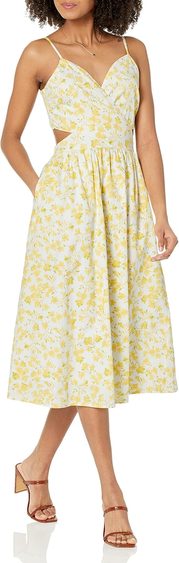 The Drop Women's Makenna Strappy Cross Front Smocked Back Midi Dress | Amazon (US)