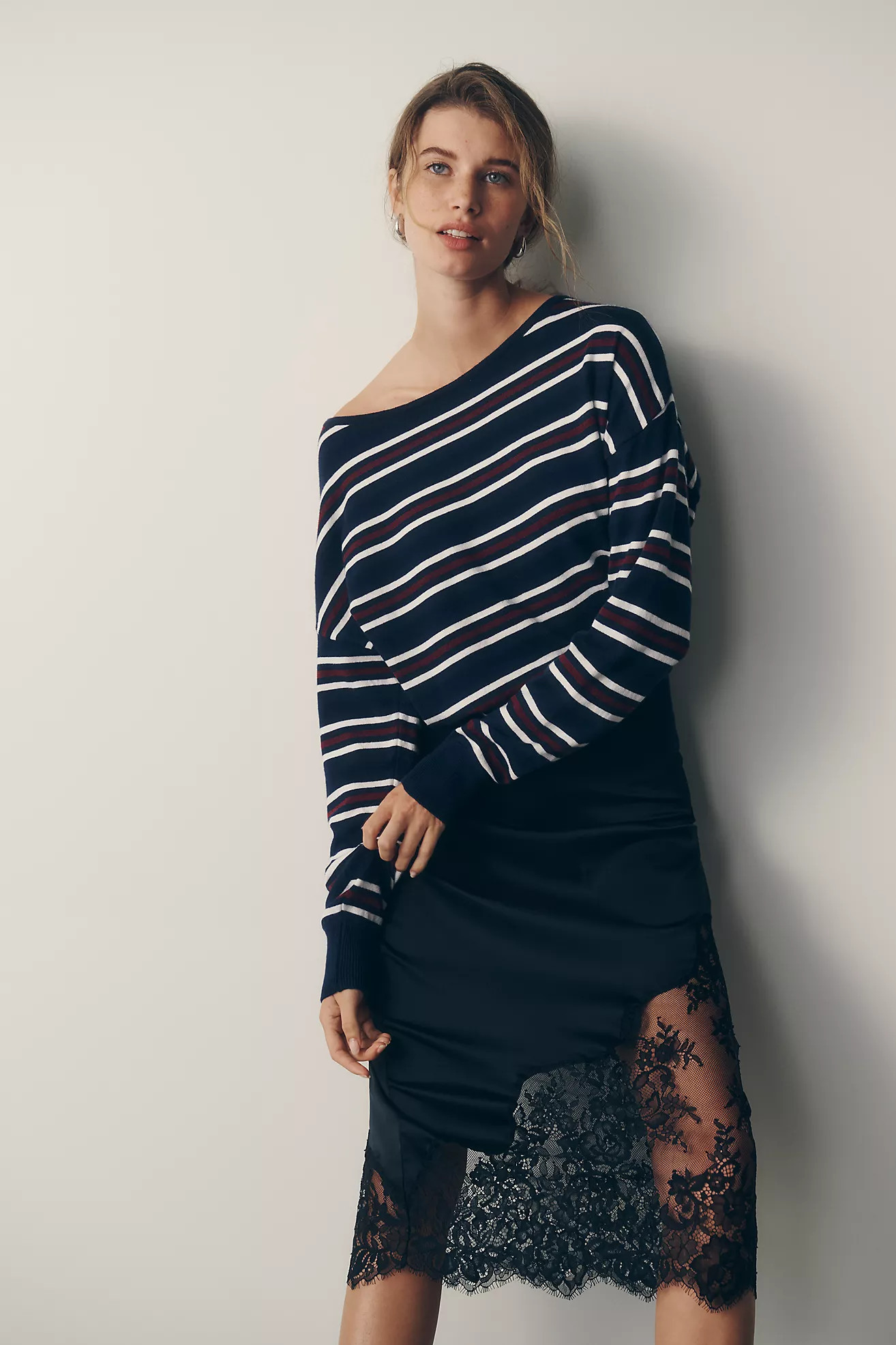 Pilcro Striped Boat-Neck Sweater | Anthropologie (US)