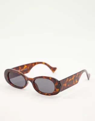 Bershka oval sunglasses in tortoiseshell | ASOS (Global)