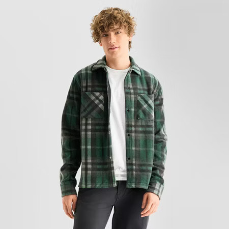 Arizona Polar Fleece Mens Shirt Jacket, Medium, Green | JCPenney