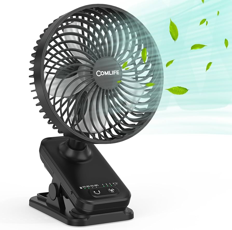 7'' Clip On Fan,10000mAh Battery Operated Desk Fan,Auto Oscillation Stroller Fan,Rechargeable USB... | Amazon (US)