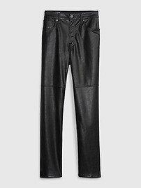 High Rise Vegan Leather Cheeky Straight Pants | Gap (US)