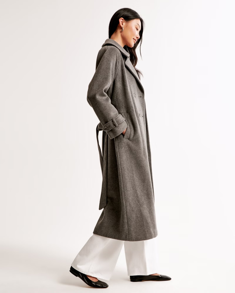 Women's Wool-Blend Trench Coat | Women's | Abercrombie.com | Abercrombie & Fitch (US)