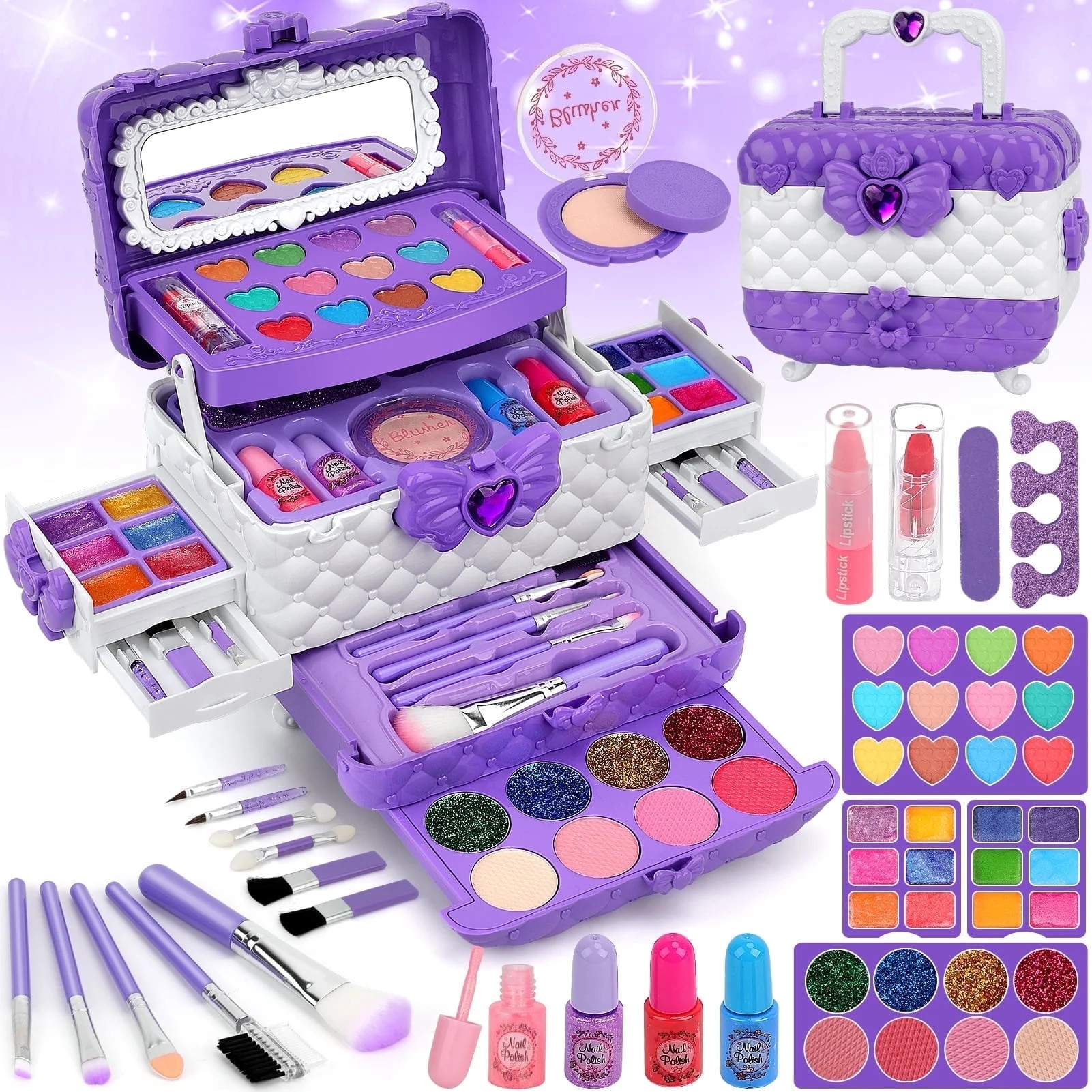 Sendida Kids Makeup Kit for Girl Gifts, 54PCS in 1 Makeup Toys Washable Little Girls Princess Mak... | Walmart (US)