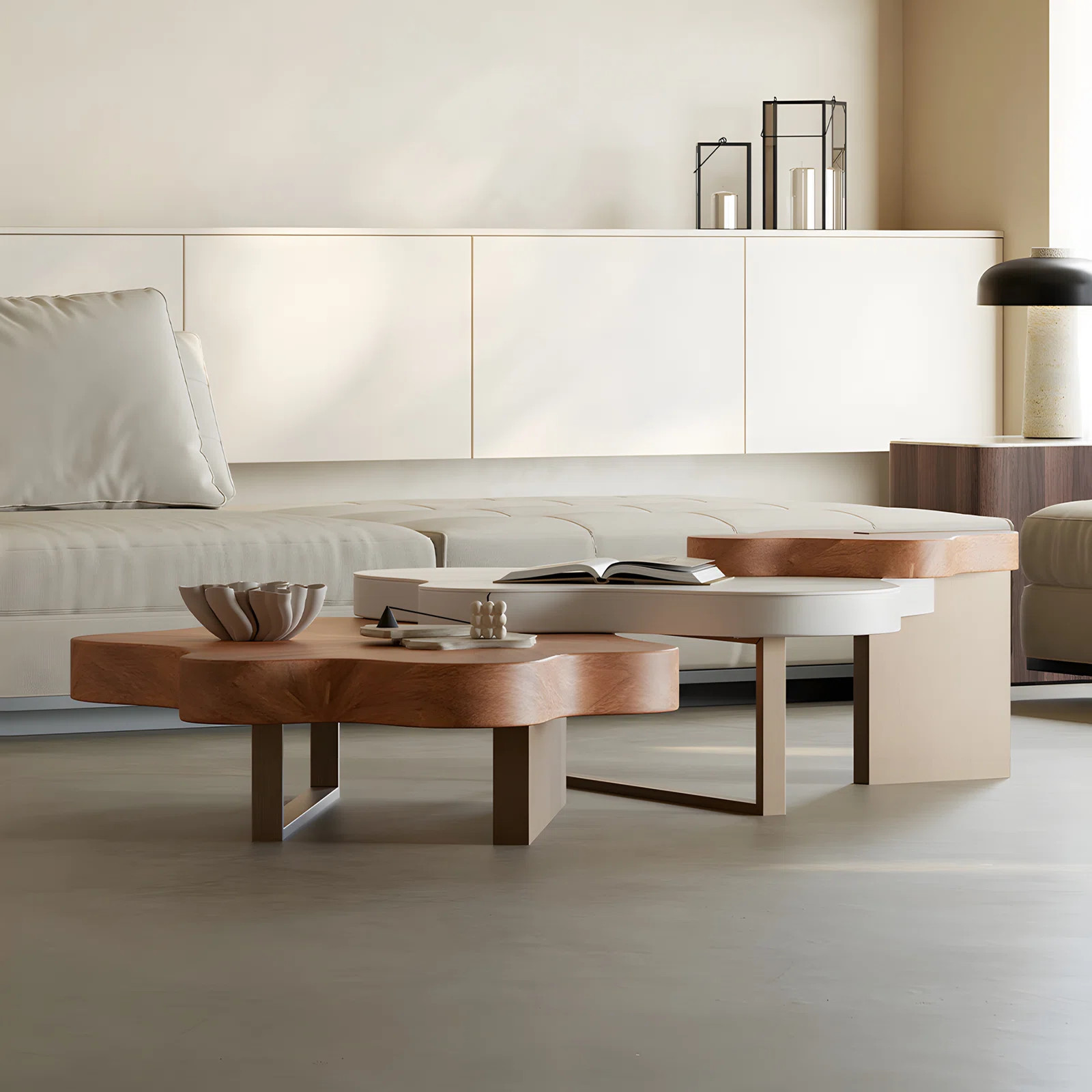 Everly Quinn  Callingwood No Assembly Required Modern Luxury Cloud-Shaped Irregular Coffee Table ... | Wayfair North America