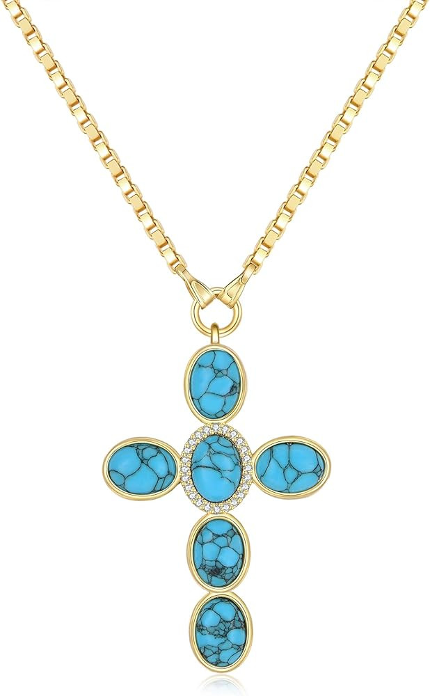 NUZON 2-Tone Interlocking | Sunburst Heart | CZ Evil Eye | Single Pear | Love Heart Pendant Neckl... | Amazon (US)