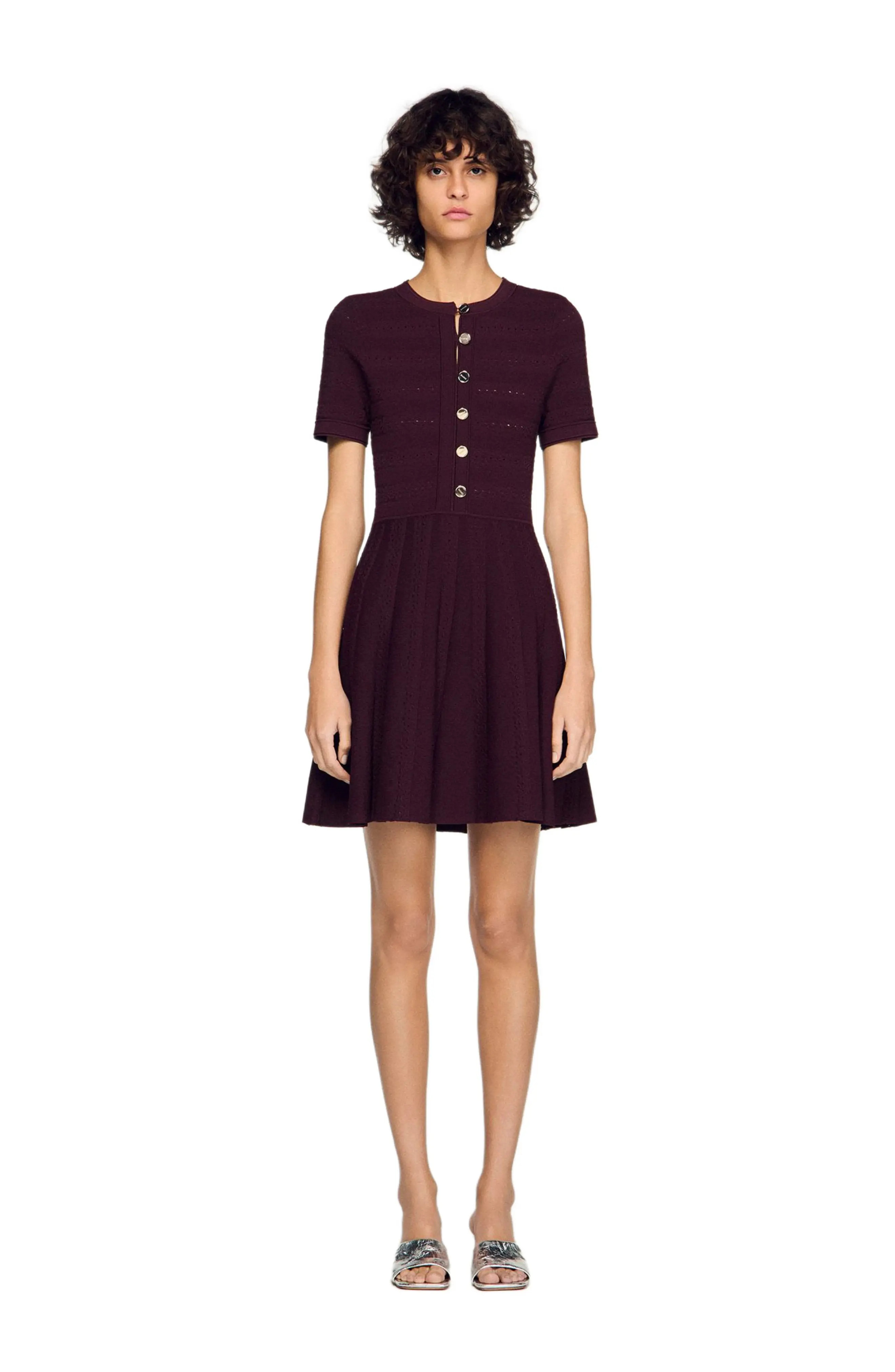 SANDRO Short pointelle knit dress (Women) | Nordstrom | Nordstrom