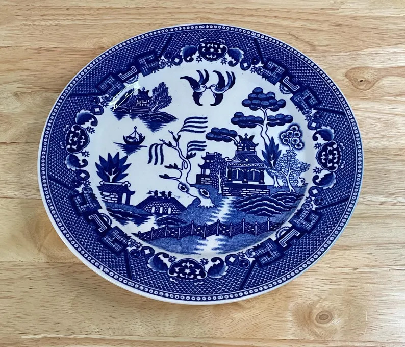 Blue Willow Dinner Plate Blue & White Transferware Japan 9” Vintage | Etsy (US)