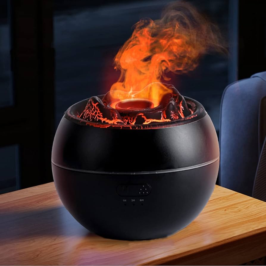 Essential Oil Diffuser, Volcano Fire Flame Aromatherapy Diffuser, 360ml Ultrasonic Cool Mist Humi... | Amazon (US)
