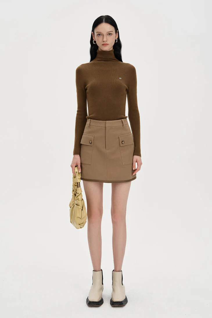 Turtleneck wool knitted shirt tight-fitting bottoming top | SELFWHO