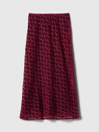 Burnout Velvet Midi Skirt | Gap (CA)