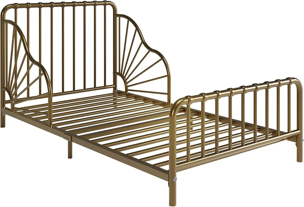 Little Seeds Quinn Whimsical Metal Toddler Bed, Gold | Amazon (US)