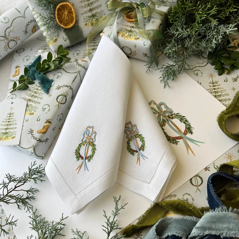 Exclusive Victoria Magazine embroidered linens as featured in Nov/Dec 2023 edition | Etsy (US)
