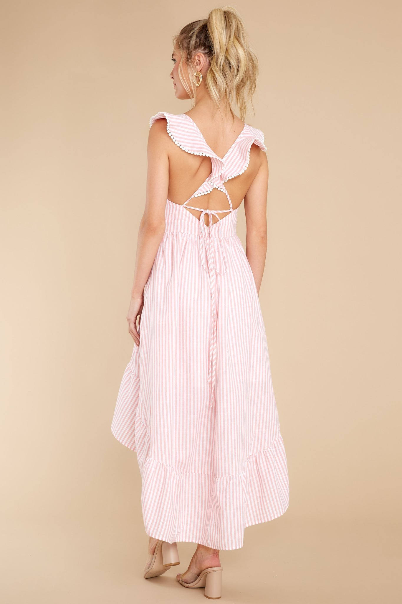 Clear Sailing Pink Touquet Long Print Dress | Red Dress 