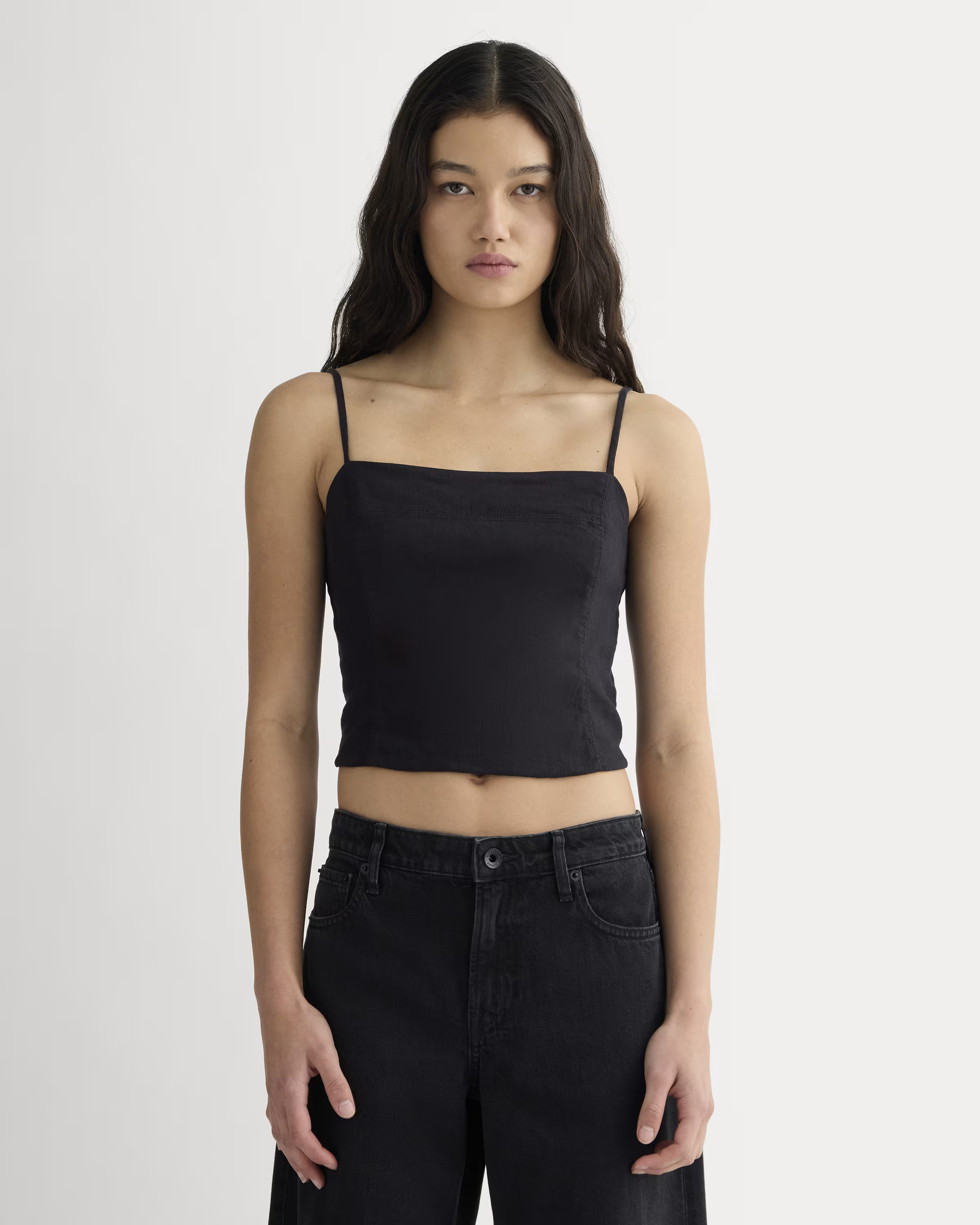 The Seamed Top in Stretch Linen | Everlane