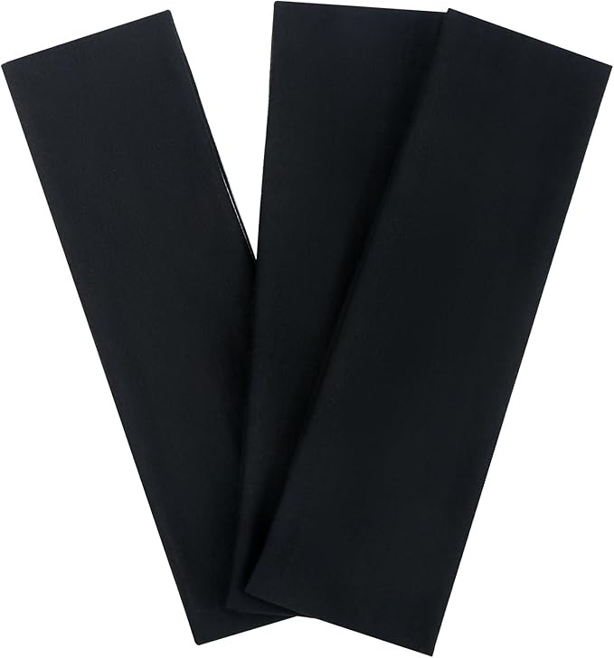 3Pcs Black Headbands for Women Non Slip, Head Bands for Women's Hair. Soft Cotton Cloth Stretchy ... | Amazon (US)