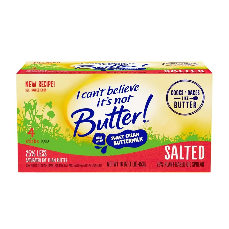 I Can't Believe It's Not Butter! Salted Sticks with Sweet Cream Buttermilk, 16 oz 4 Sticks | Walmart (US)