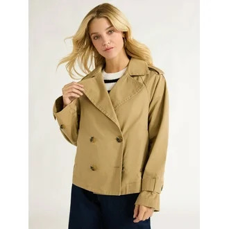Free Assembly Women's Cropped Trench Coat, Sizes XS-XXL | Walmart (US)
