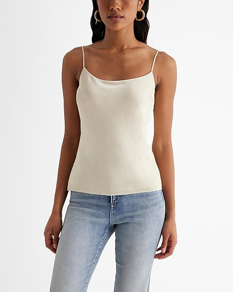 Satin Scoop Neck Downtown Cami | Express