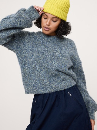 Wool-Alpaca Blend Balloon-Sleeve Sweater | Banana Republic (US)