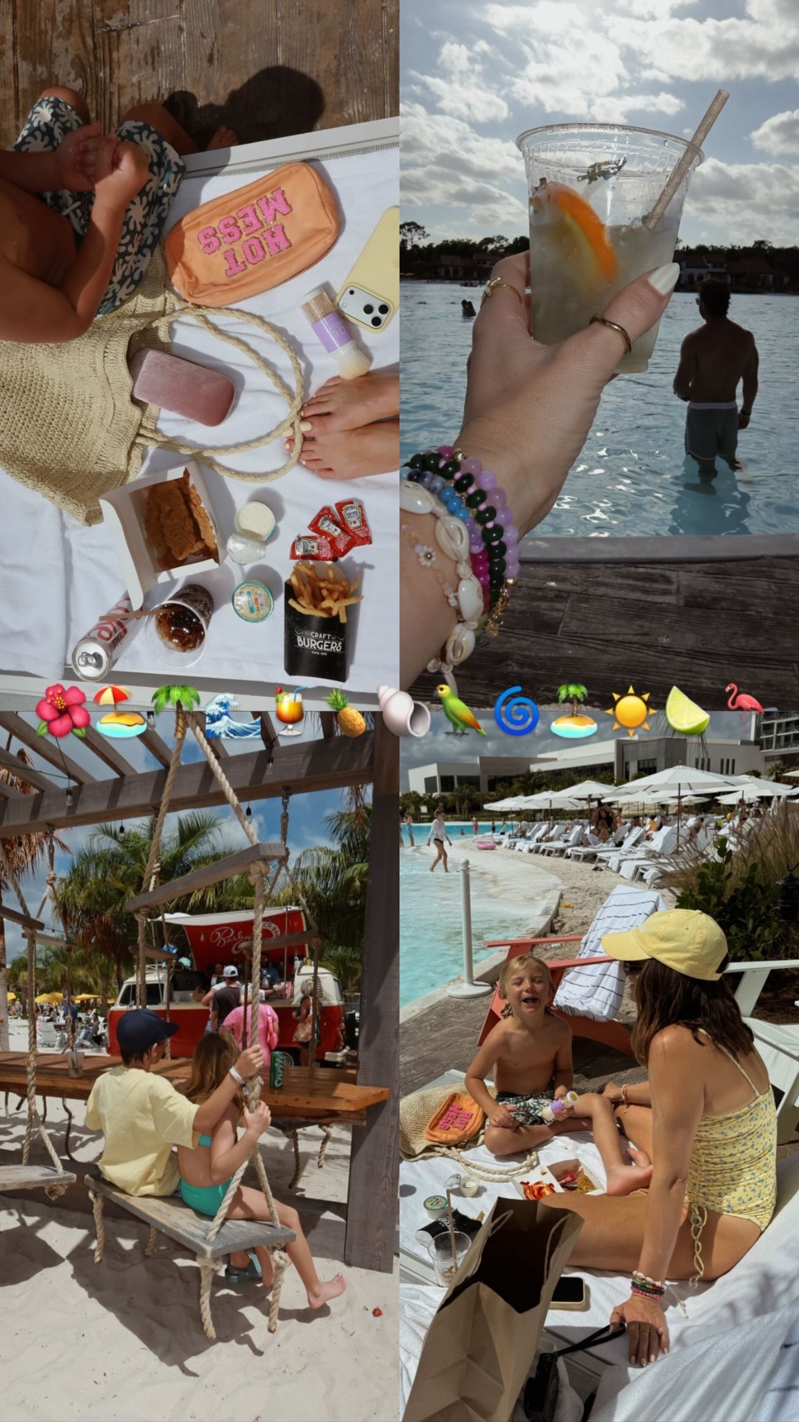 🌺🏖️🌴🌊🍹🍍🐚🦜🌀🏝️☀️🍋‍🟩🦩