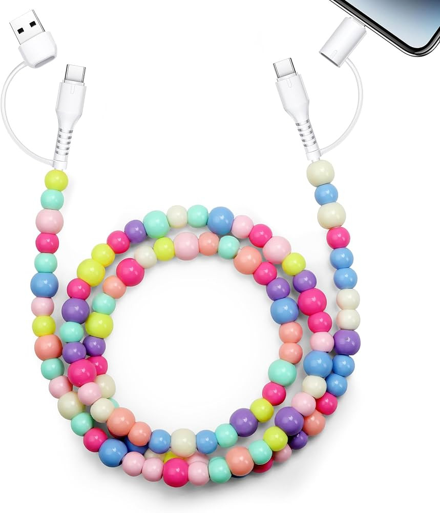 Aolcev USB C Cable 4 in 1 Multi Beaded for iPhone Charger Cord MFi Certified 3.3FT Fast Charging ... | Amazon (US)