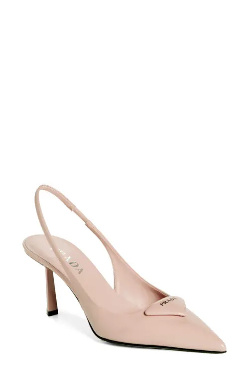 Prada Modellerie Pointed Toe Slingback Pump in Cipria at Nordstrom, Size 41 | Nordstrom