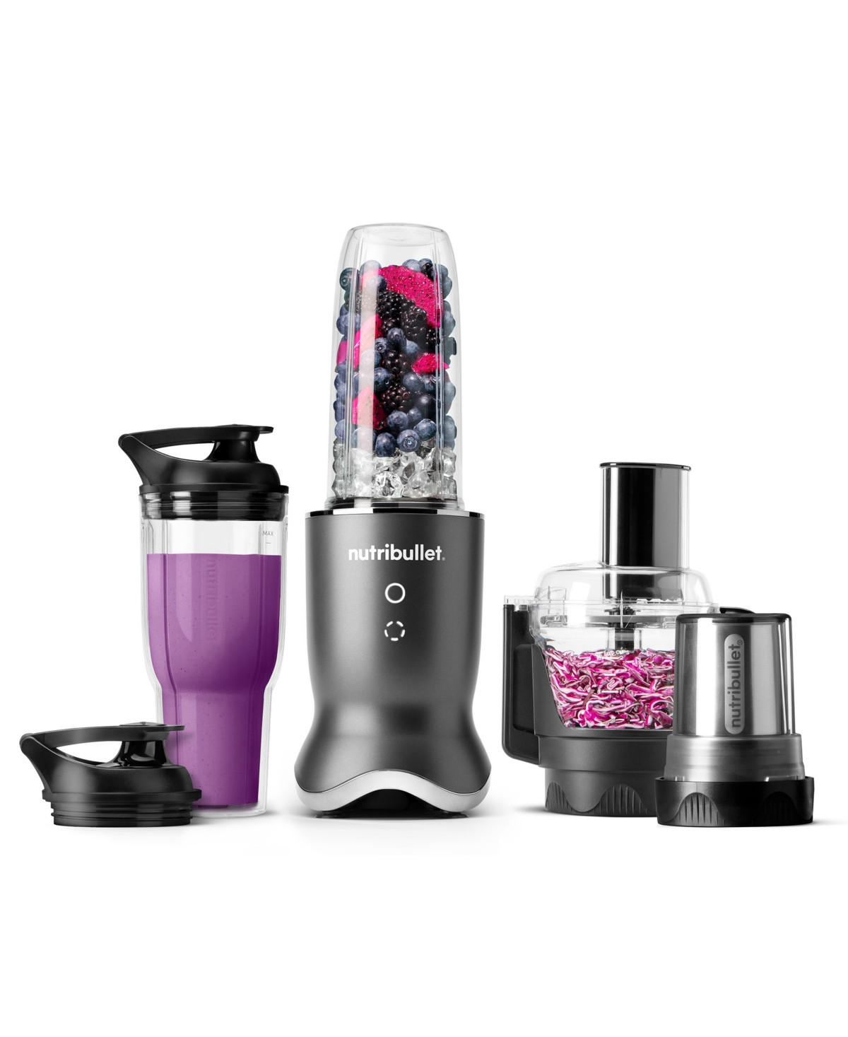 nutribullet Ultra Plus+ Compact Kitchen SystemÂ with Food Processor and Coffee Grinder Attachments - Gunmetal Gray | Macy's