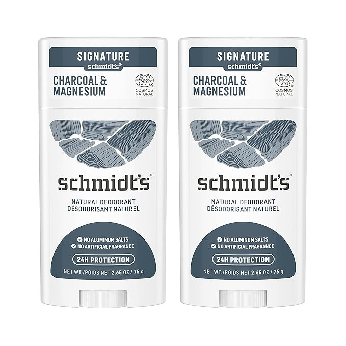Schmidt's Aluminum Free Natural Deodorant for Women and Men, Charcoal & Magnesium with 24 Hour Od... | Amazon (US)