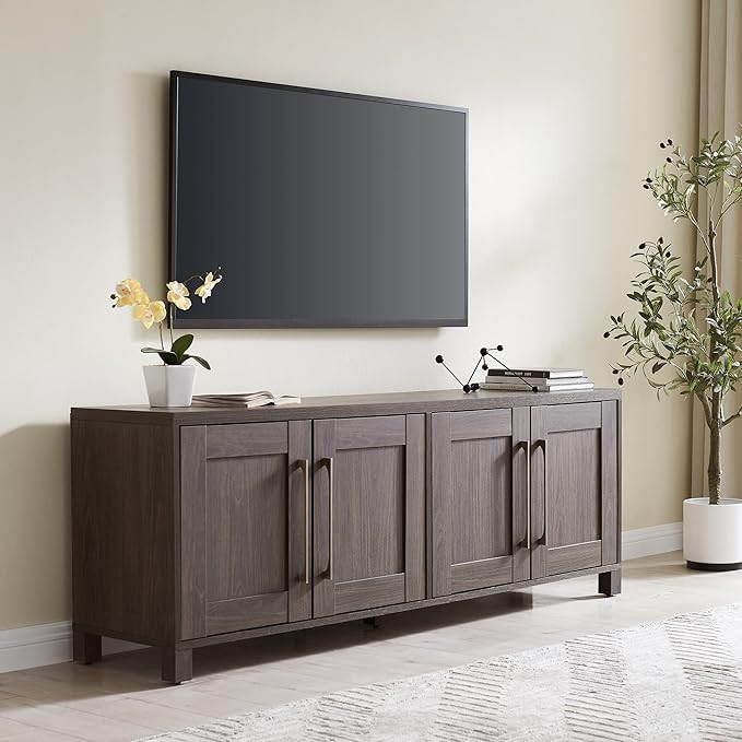 Henn&Hart Rectangular TV Stand for TV's up to 80" in Alder Brown, TV Stands for the Living Room | Amazon (US)