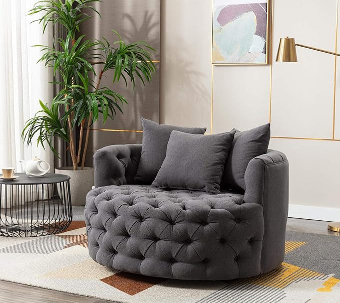 Modern Akili Swivel Accent Chair Round Barrel Chair for Home Living Room/Modern Leisure Chair 43.... | Amazon (US)