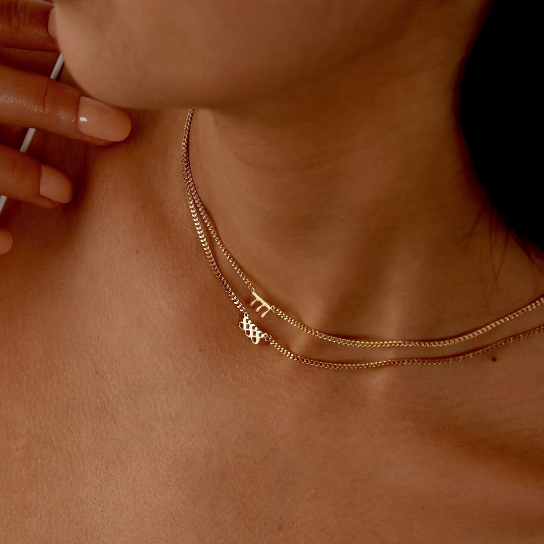 Angel Number Necklace With Curb Chain, Sterling Silver Lucky Date Necklace , 444 Necklace, Custom... | Etsy (US)