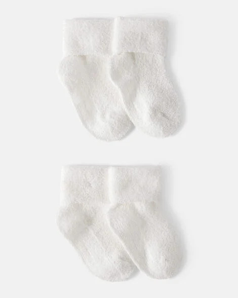 Carter's Baby Boys 4-Pack Foldover Chenille Booties 3-12 Cream | Carter's Inc