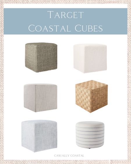 Target honestly has the best coastal cubes, and they are all so reasonably priced! I have one of the smaller navy & white striped cubes in my guest room and love it! 
- 
upholstered cubes cubes for living room, foot rest, upholstered ottomans, neutral ottomans, coastal decor, beach house decor, beach decor, beach style, coastal home, coastal home decor, coastal decorating, coastal interiors, coastal house decor, home accessories decor, coastal accessories, beach style, blue and white home, blue and white decor, neutral home decor, neutral home, natural home decor, coastal furniture, extra seating, striped cube blue cube, woven cube, target furniture, entryway bench, target home decor, target furniture, coastal bench, bedroom furniture, living room furniture

#LTKFind #LTKhome