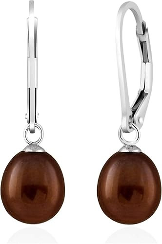 Splendid Pearls 925 Sterling Silver 8mm Genuine Pearls Freshwater Cultured Lever-back Dangle Earr... | Amazon (US)