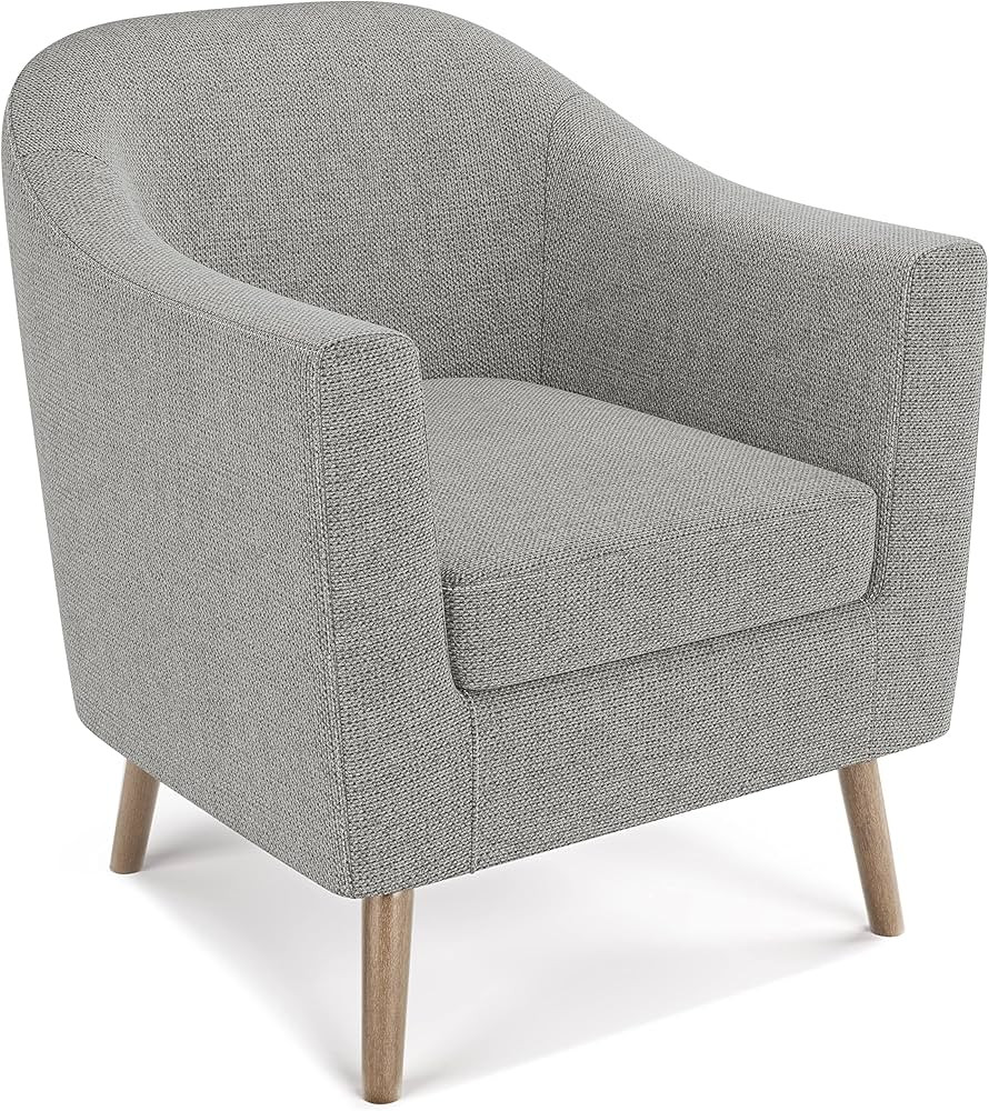 SIMPLIHOME Thorne 31 Inch Wide Contemporary Accent Chair in Classic Grey Linen look fabric, For t... | Amazon (US)